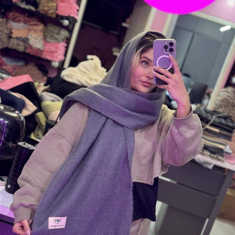 شال موهر پشمی ترک کیارا فرانی Gray mix colors