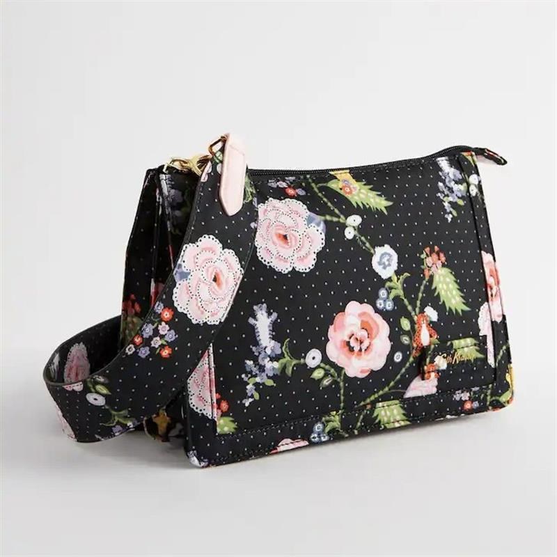 کیف وارداتی Cath Kidston Black Double Pouch Bag mix colors